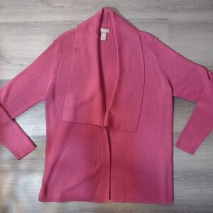 Chico's Vibrant Pink Open Front Cardigan Sweater